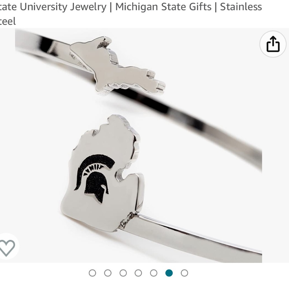 MSU silver bangle bracelet Michigan State University